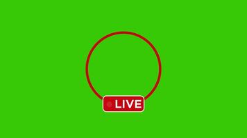 animated Red Live Stream Indicator on Green Screen or transparent Background.animation online profil live stream for broadcast recording and live streaming video
