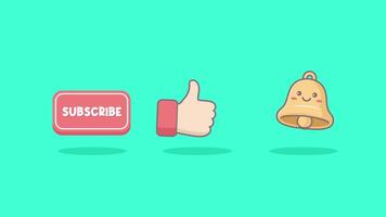 cute subscribe,like and notification animation.animated like,subscribe,and turn on notification for kids youtube channel video