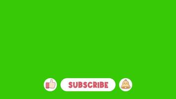 Animation YouTube Subscribe like and get notification Button with Green Screen Background for kids channel video