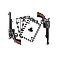 card and gun design vector