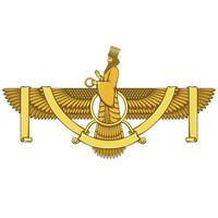 The ancient Zoroastrian winged solar disk featuring streamers, a powerful emblem of spirituality vector