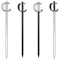 Elegant Spanish fencing sword featuring a distinctive and protective knuckle bow design on the hilt vector