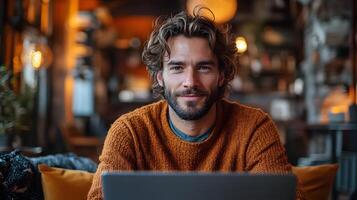 Small business owner accessing cloud storage from home office efficient remote work solutions photo