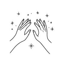 hand illustration. linear drawing, magic style vector