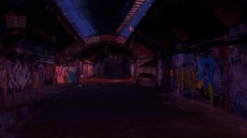 Traveling Through a Dark Tunnel with Flickering Lights video