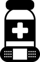 First aid kit icon is a medical web symbol on a shiny round button vector