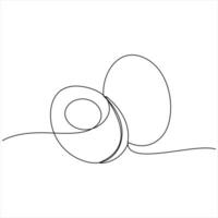 Simple line of an Egg drawing illustration vector