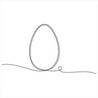 Egg line art Continuous line drawing of whole egg illustration vector