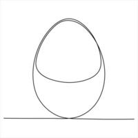 Egg line art Continuous oneline drawing of whole egg illustration vector