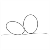 Egg line Continuous line art drawing of whole egg illustartion vector