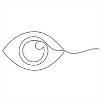 eye watch continuous single line drawing of minimalist eye with retina outline illustration vector