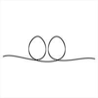 Egg line art Continuous line drawing of whole egg illustartion vector