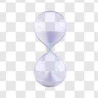 White sand running hourglass isolated. Glass clock for time countdown. 3d watch render, sandglass budget timer. Abstract realistic isolated game icon. Vintage old golden stopwatch. vector