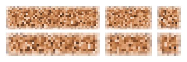 Censor pixel . Blurred censure mosaic effect, People face image overlay. Square bar to hide secret word, naked body, screen nudity. Beige skin color, unknown private content. tv bg template vector