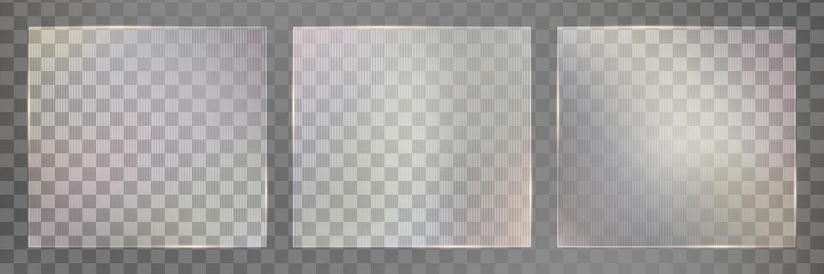 Acrylic ribbed glass effect. rectangular frame for plexiglass plate. Glossy pattern of vertical wavy lines. Plastic glowing striped texture of frosted crystal shine panel.