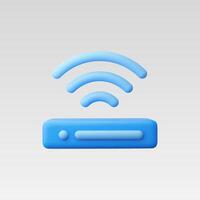 A stylized blue wireless router icon symbolizing internet connectivity. vector