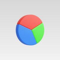 A colorful three-way chart in red, blue, and green segments. vector