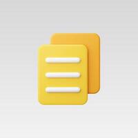Minimalist yellow and white icon with three horizontal lines. vector