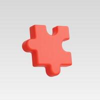 A vibrant red puzzle piece against a minimalist background. vector