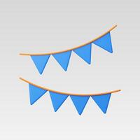 Colorful blue triangular banners create a festive atmosphere. vector