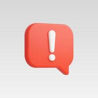 A bold red speech bubble with an exclamation mark for alerts. vector