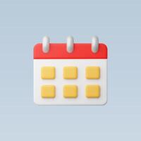 A modern calendar icon with a minimalist design on a soft background. vector
