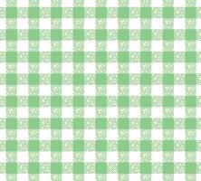 Green Gingham Checkered Pattern. Textile design of textured plaid. Checkered fabric pattern swatch for print, tartan, gift wrap, textiles, checkered background for tablecloth. Stripes crossed Texture vector