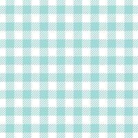 Teal and White Gingham Checkered Pattern. Textile design of textured plaid. Checkered fabric pattern swatch for print, tartan, gift wrap, textiles, checkered background for tablecloth. vector