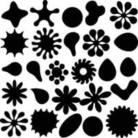 Collection of Abstract Black Shapes Icons Set Design Elements vector