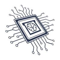 Abstract Brain Circuit Board Microchip Technology Concept vector