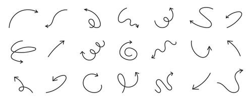 Set of hand drawn arrow on a white background vector