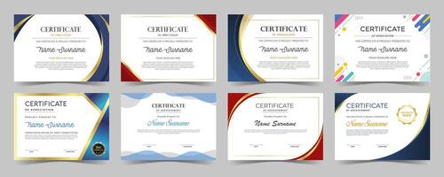 Collection of elegant certificate templates. Certificate design for award, education, and business needs vector