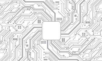 Abstract grey circuit board technology connected lines electronics elements computer motherboard chip processor semiconductor digital background vector