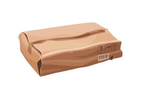 Delivery box crushed and crumpled parcel package vector