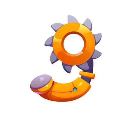 Robot font cyborg machine hand, robotic gear wheel