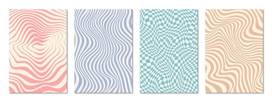 Retro psychedelic groovy pattern backgrounds