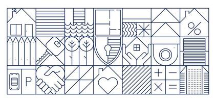 Real estate abstract geometric pattern, elements vector