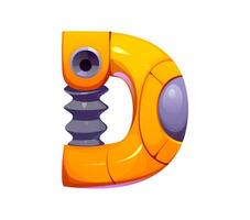 Robot font, cyborg hand type, robotic machine gear vector