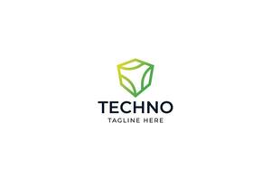 Modern Shield Logo Representing Innovative Technology and Secure Digital Connection Design vector