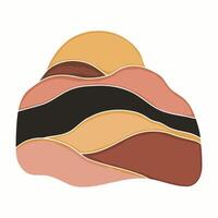 Stylized Desert Landscape With Sunset Colors vector