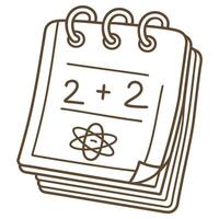 Illustrated educational calendar with mathematical design and science symbol vector