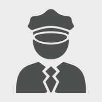 icon of a policeman in a cap vector