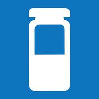 white ampoule icon isolated on blue background vector