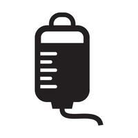 black and white blood transfusion system icon isolated on white background vector