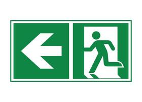 green rectangular warning sign emergency exit isolated on white background vector