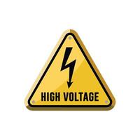 yellow triangle warning sign high voltage on white background vector