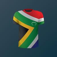 T-shirt with national flag of South Africaisolated on dark background vector