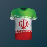 T-shirt with national flag of Iran isolated on dark background vector