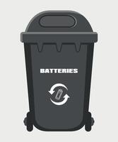 colored gray stylized trash container icon isolated on white background vector