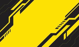 Abstract cyberpunk futuristic technology black and yellow background vector
